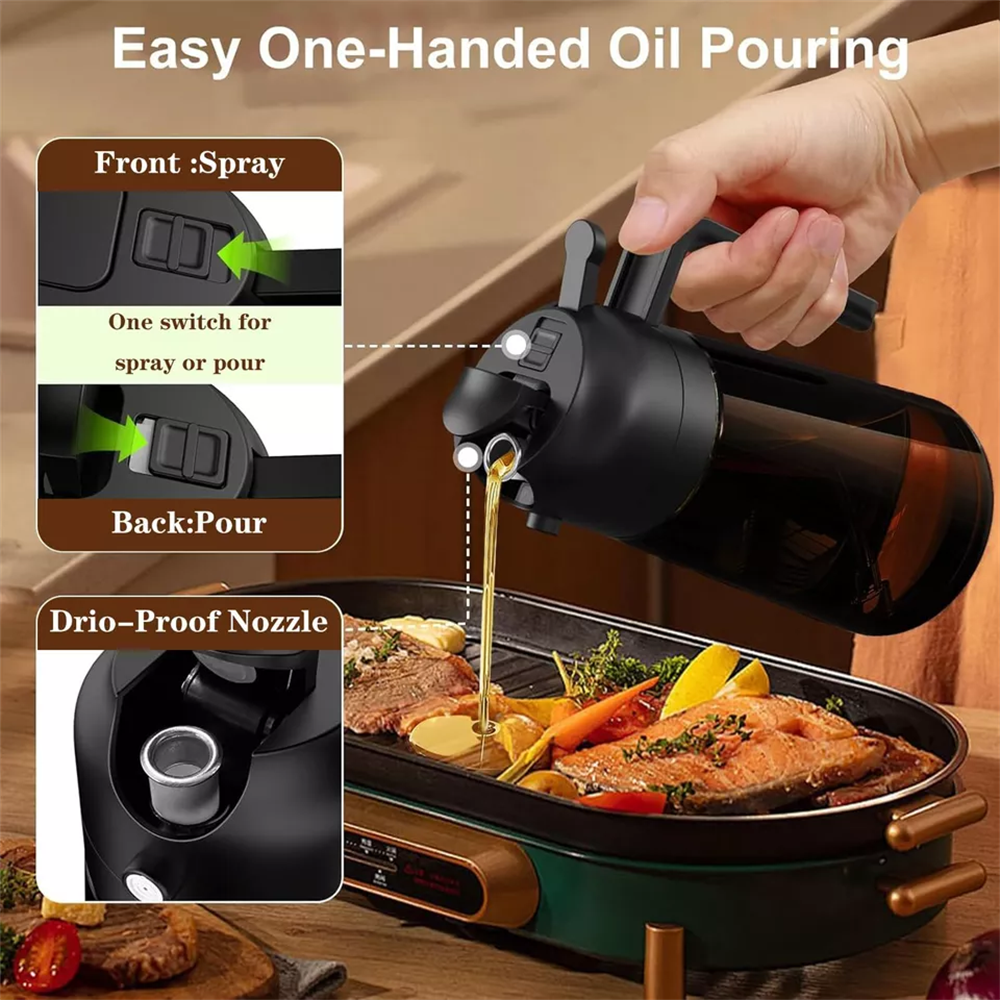Glass Olive Oil Sprayer and Dispenser Bottle for Cooking