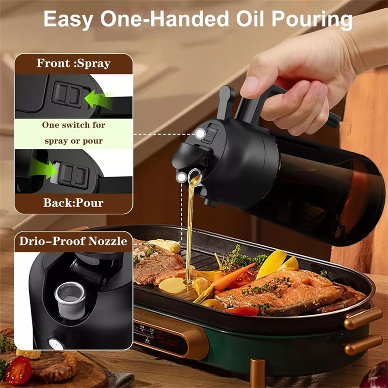 Glass Olive Oil Sprayer and Dispenser Bottle for Cooking