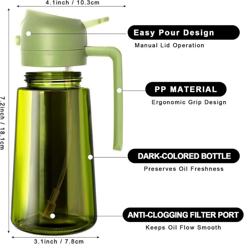 Oil Sprayer For Cooking Glass Olive Oil Dispenser For Air Fryer And Salad 2