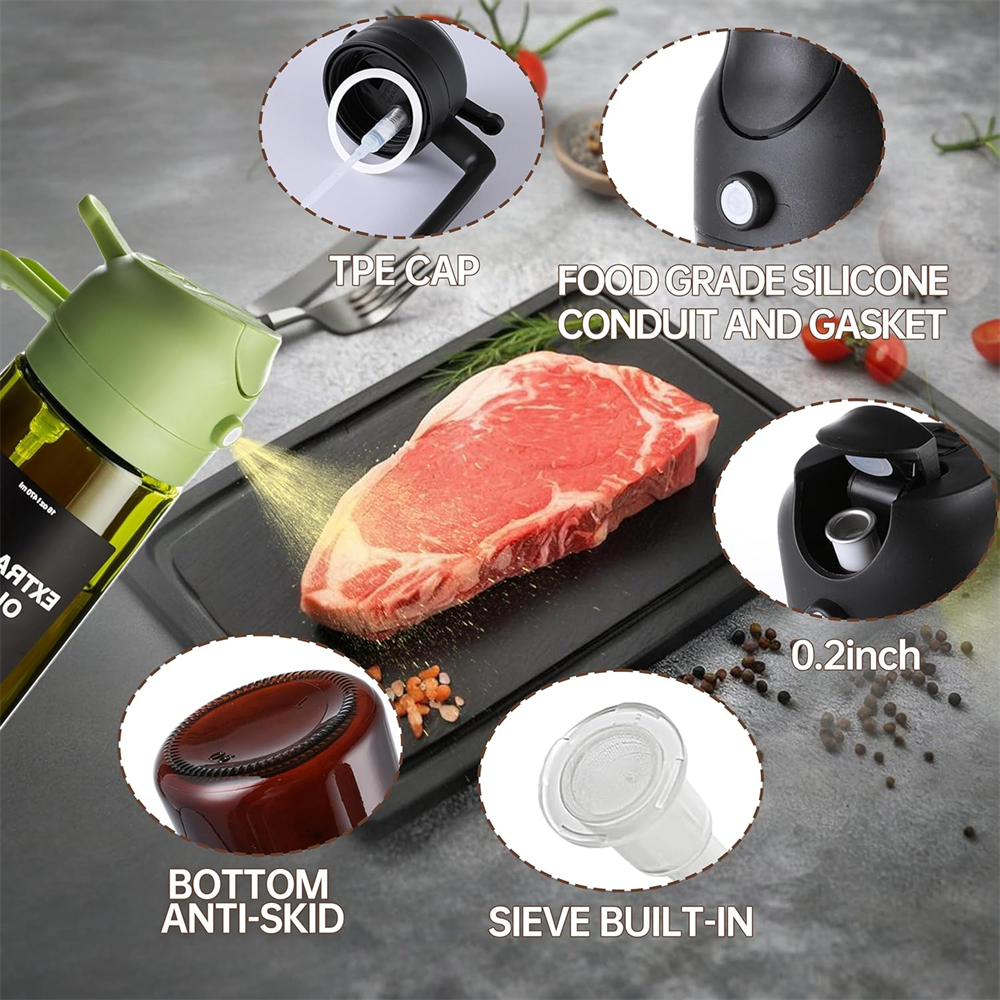 Oil Sprayer For Cooking Glass Olive Oil Dispenser For Air Fryer And Salad 3