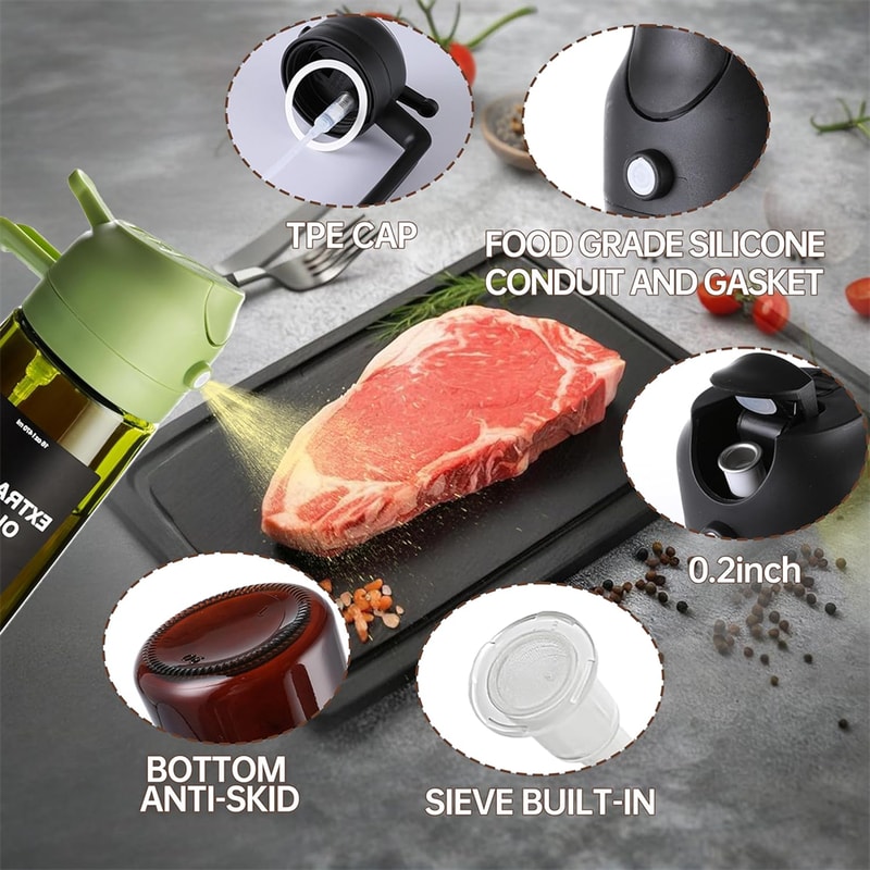 Oil Sprayer For Cooking Glass Olive Oil Dispenser For Air Fryer And Salad 3