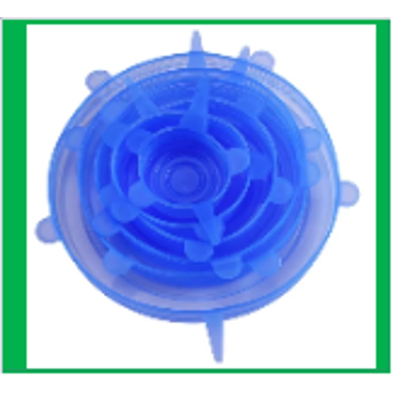 Premium Reusable Silicone Stretch Lids Set Sizes of airtight food covers & dishwasher safe container lids