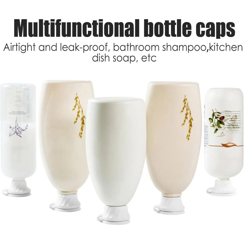 Pack Inverted Leakproof Bottle Caps for Shampoo Shower Gel and Kitchen Spice Bottles