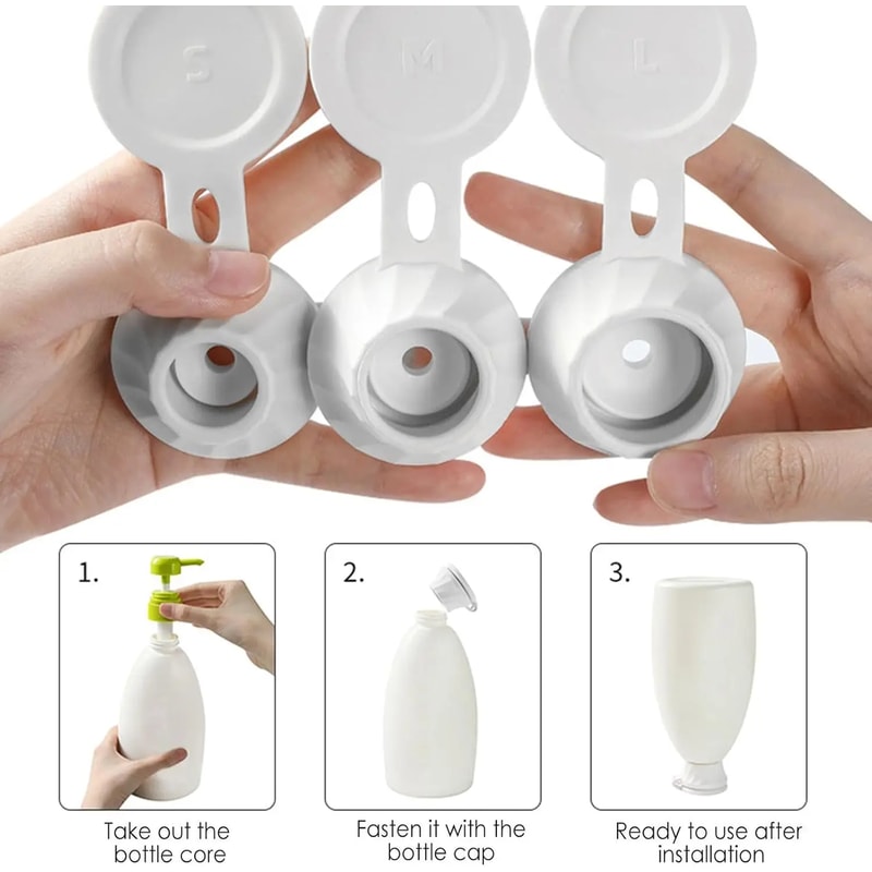 Pack Inverted Leakproof Bottle Caps for Shampoo Shower Gel and Kitchen Spice Bottles