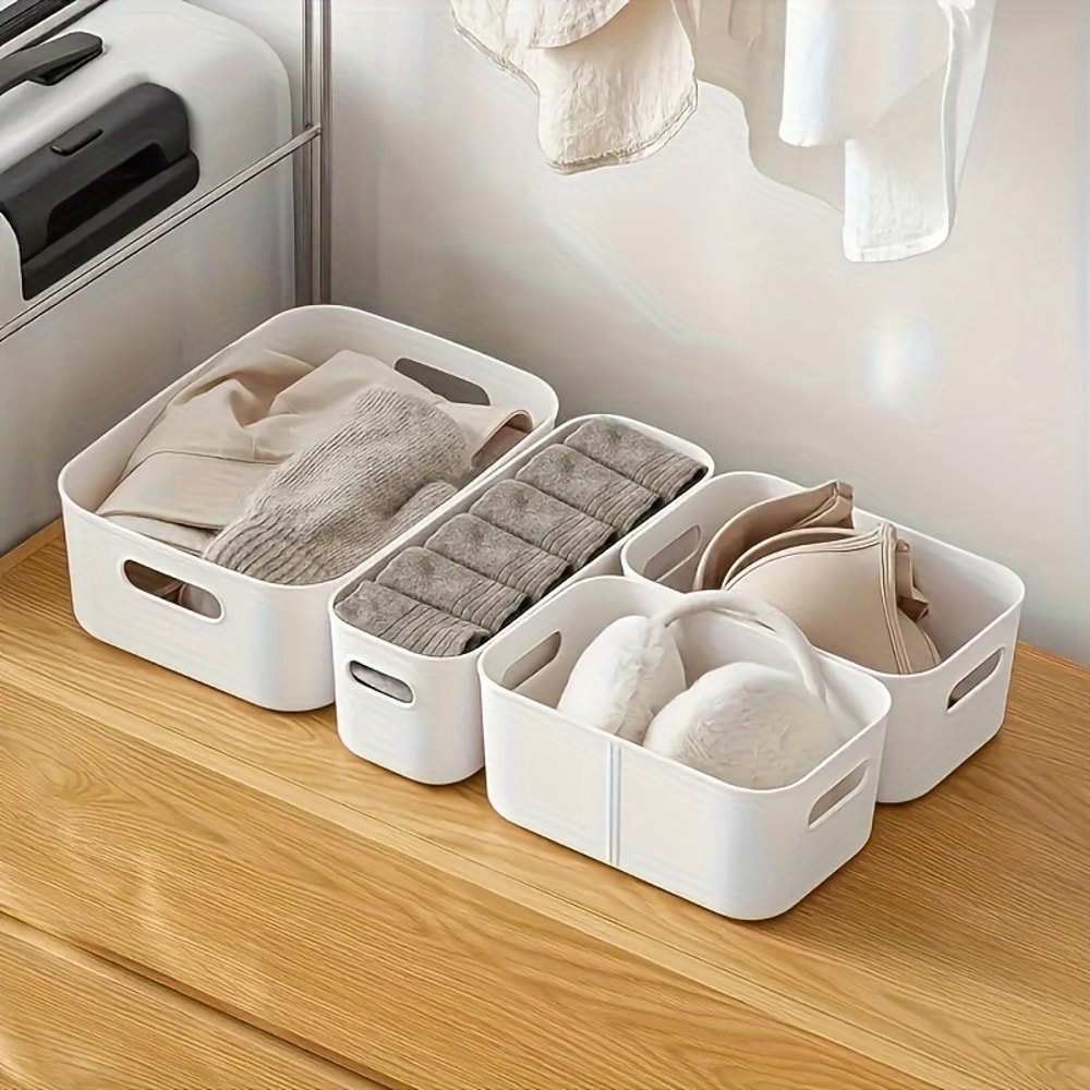 Piece Stackable Rectangular Storage Box Set Plastic Organizer Containers 1