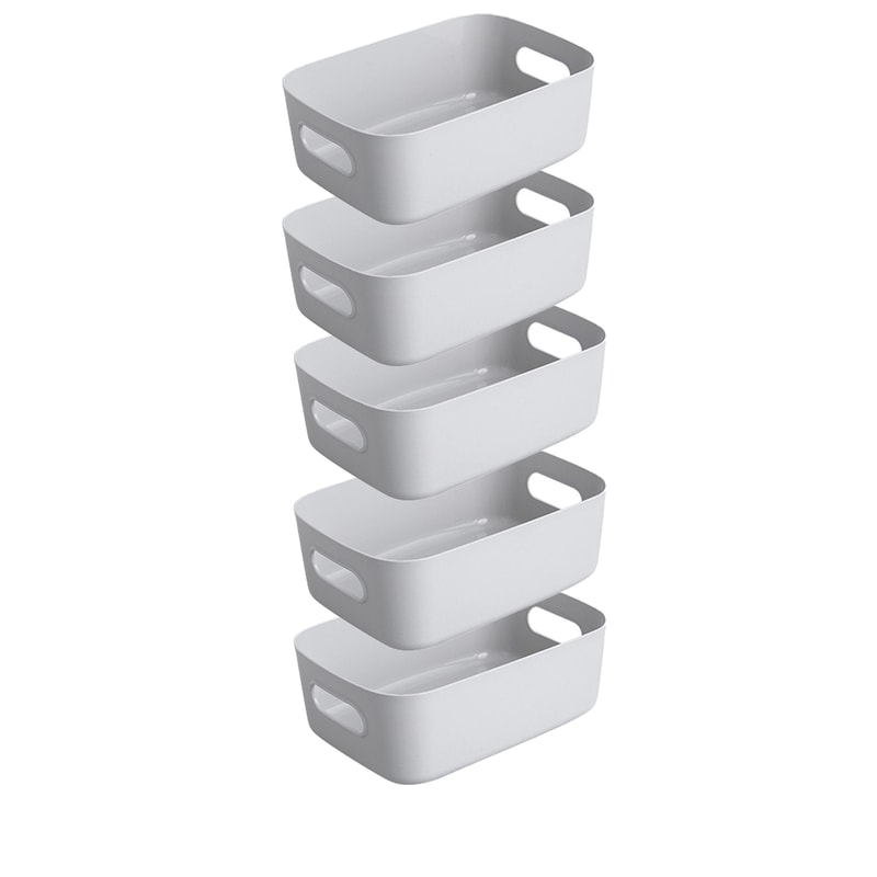 Piece Stackable Rectangular Storage Box Set Plastic Organizer Containers 6