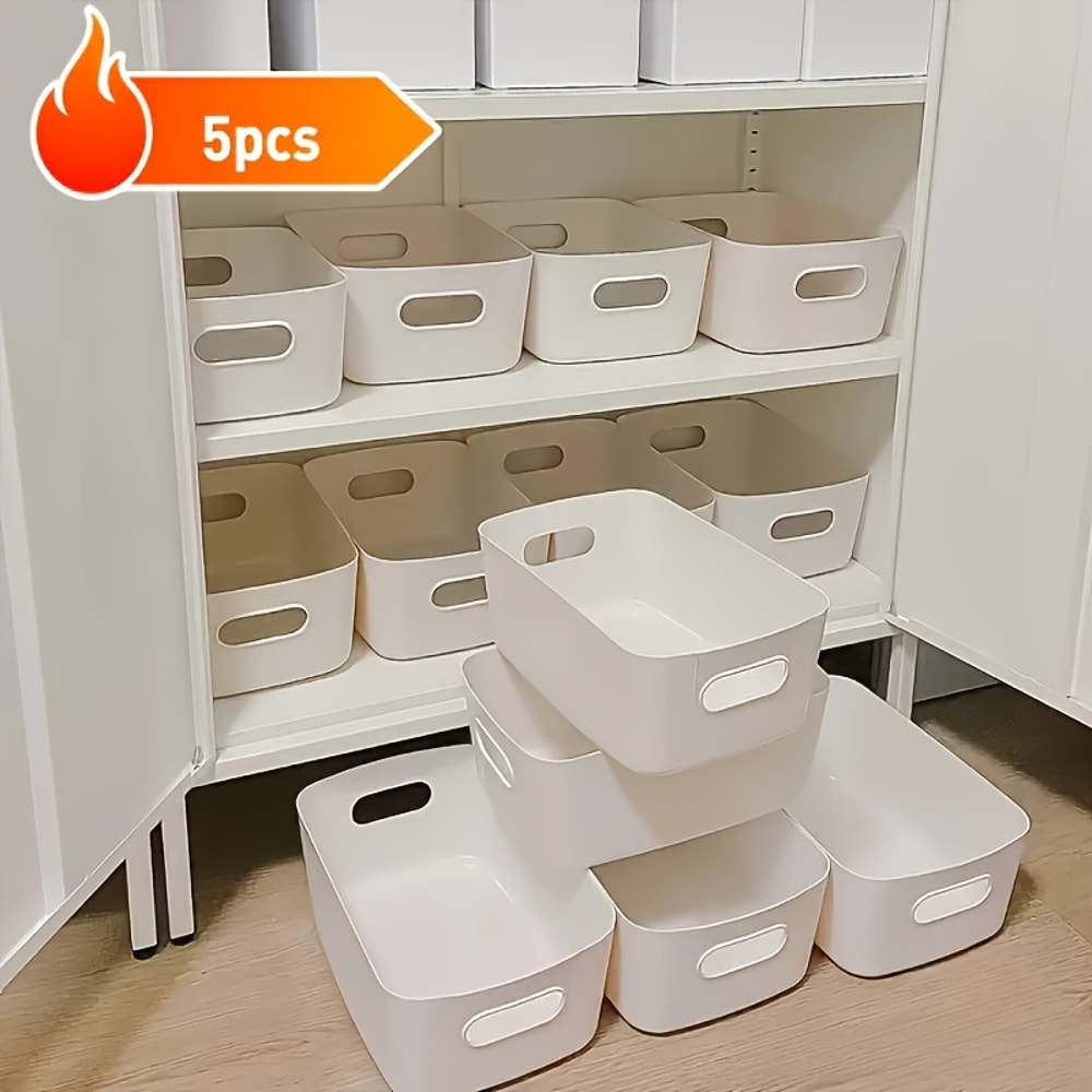 Piece Stackable Rectangular Storage Box Set Plastic Organizer Containers 7