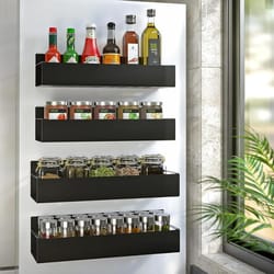 compact magnetic spice rack set pack fridge organizer shelf for kitchen storage