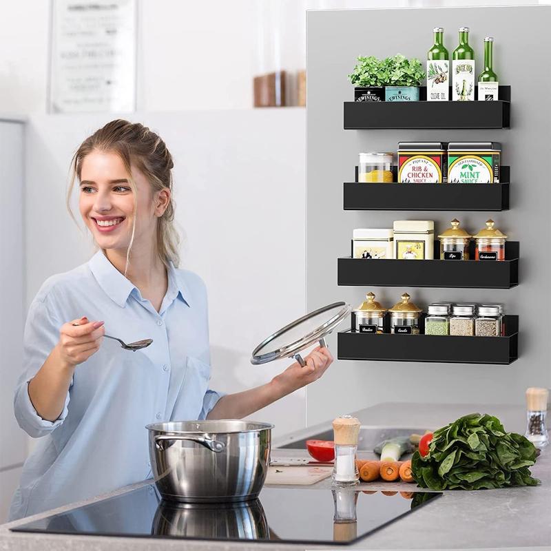 Compact Magnetic Spice Rack Set Pack Fridge Organizer Shelf For Kitchen Storage 5