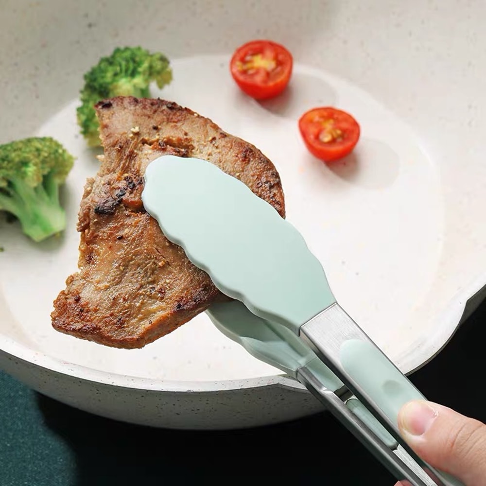 Stainless Steel Non Slip Kitchen Tongs For BBQ Salad And Cooking 1