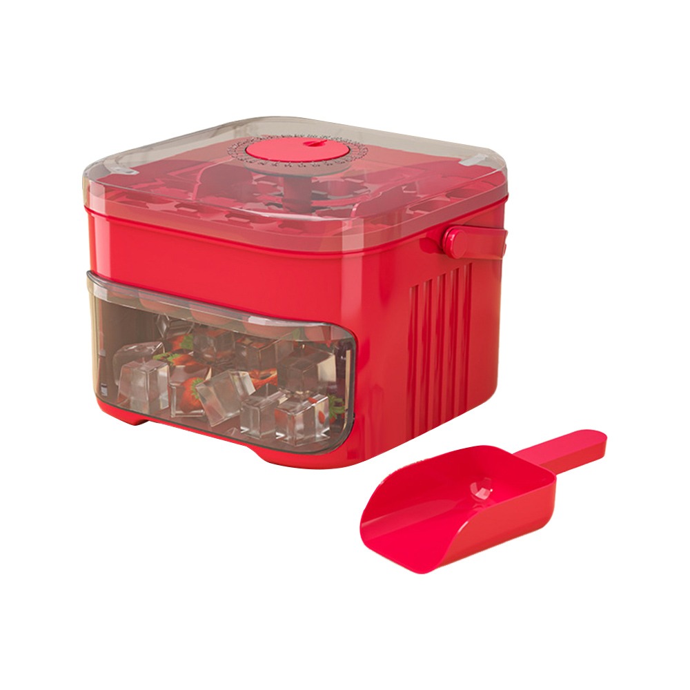 Cube Press Ice Maker With Storage Bin Easy Release Lid 3