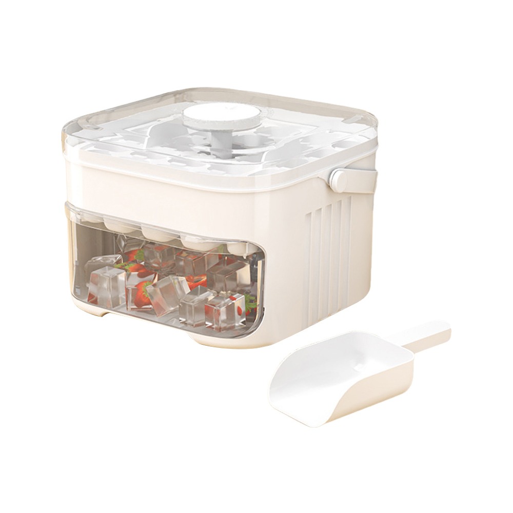 Cube Press Ice Maker With Storage Bin Easy Release Lid 4