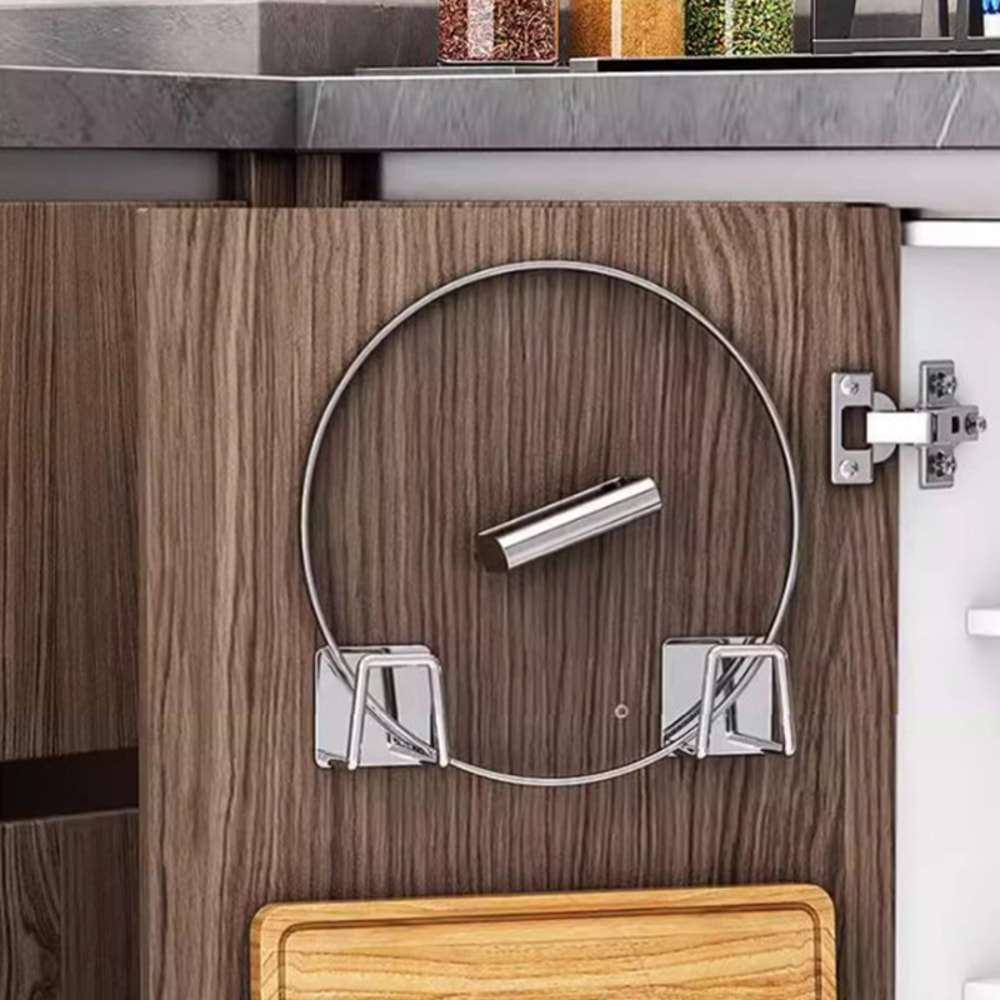 Stainless Steel Under Cabinet Cutting Board Holder Wall Mounted Pot Lid Rack 2