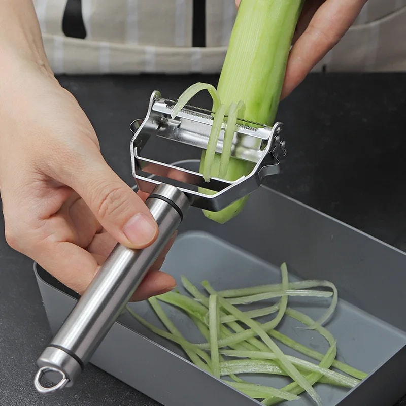 Elite Dual Stainless Steel Julienne Peeler and Vegetable Slicer