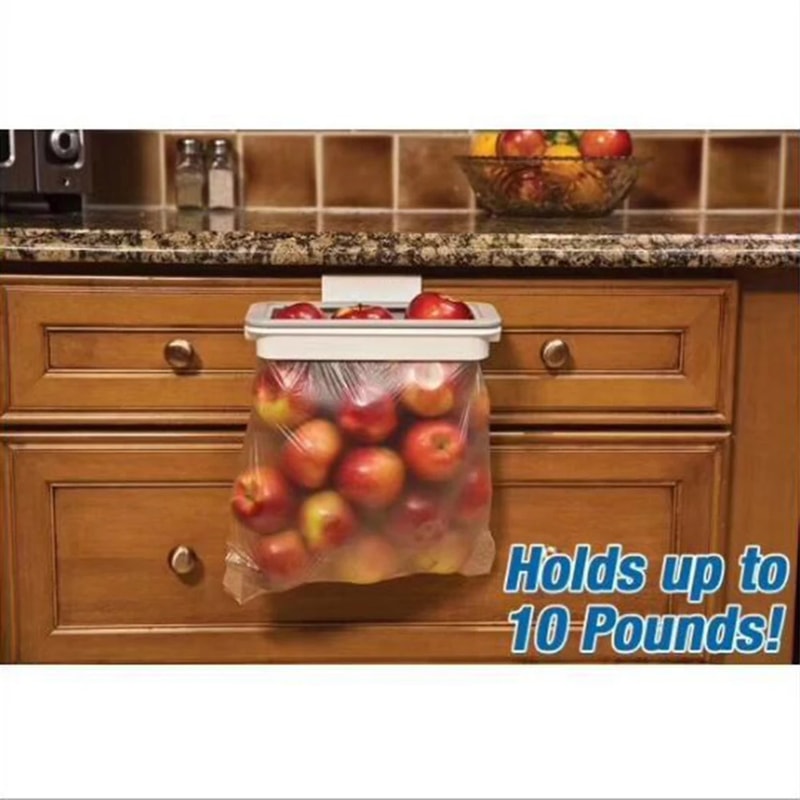 Cabinet Hanging Trash Bag Holder Kitchen Garbage Bag Rack