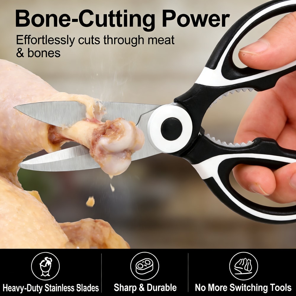 All-in-One Heavy Duty Kitchen Scissors & Ergonomic Shears for Home & Office