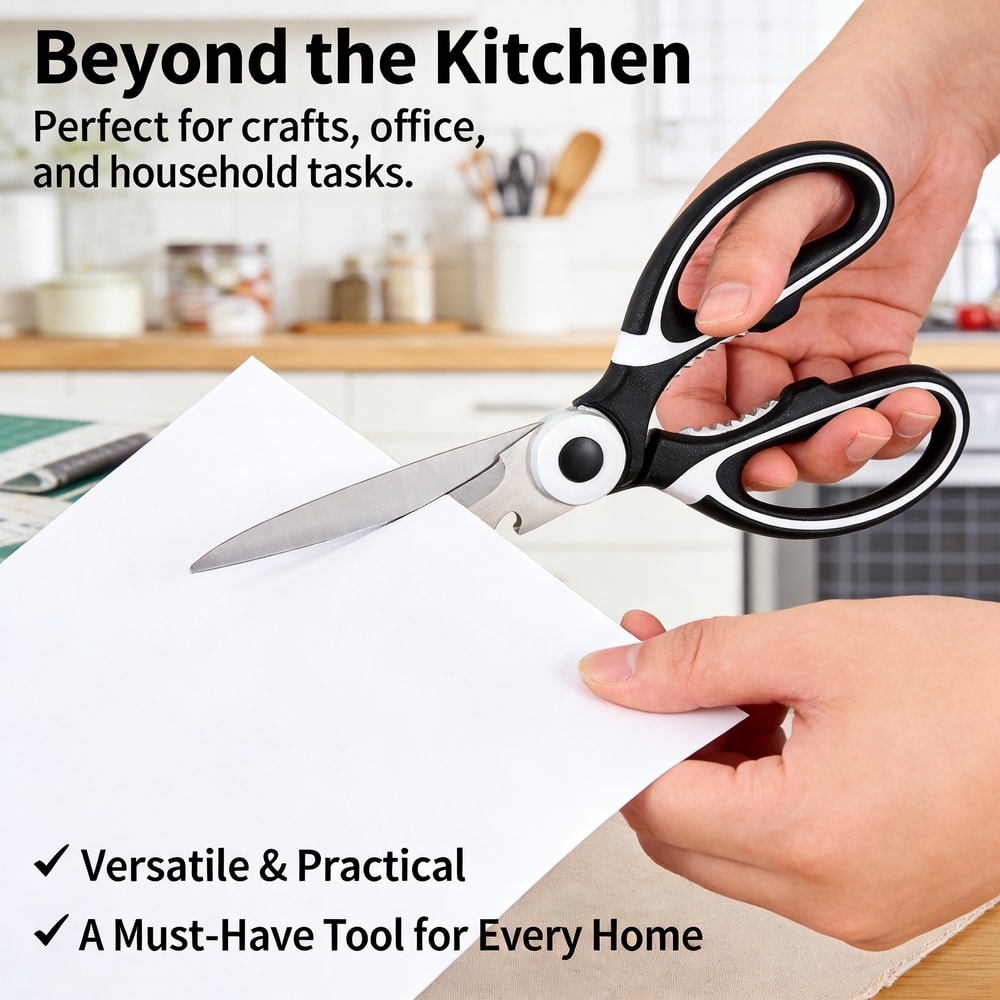 All-in-One Heavy Duty Kitchen Scissors & Ergonomic Shears for Home & Office