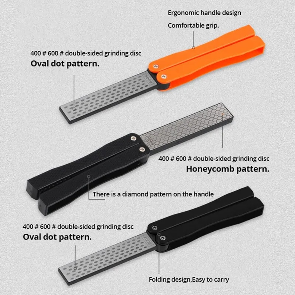 Portable Double Sided Diamond Knife Sharpening Stone For Kitchen And Pocket Knives 4