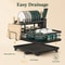 Large Capacity Tier Dish Drying Rack with Rotating Drain Spout & Utensil Cutting Board Holder Countertop Kitchen Org