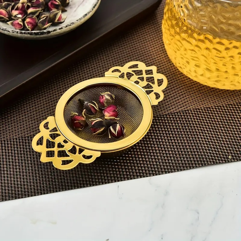Premium Double Handle Stainless Steel Tea Infuser Fine Mesh Loose Leaf Tea Strainer For Perfect Bre 2