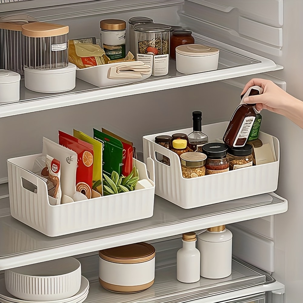 Premium Clear Kitchen Organizer Box With Adjustable Divider Versatile Spice Snack Storage 2