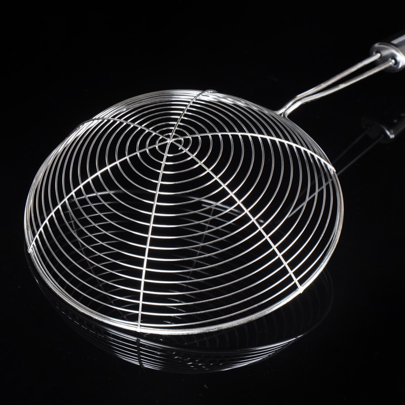 Stainless Steel Frying Strainer with Long Handle Deep Fry Basket & Kitchen Sieve Tool