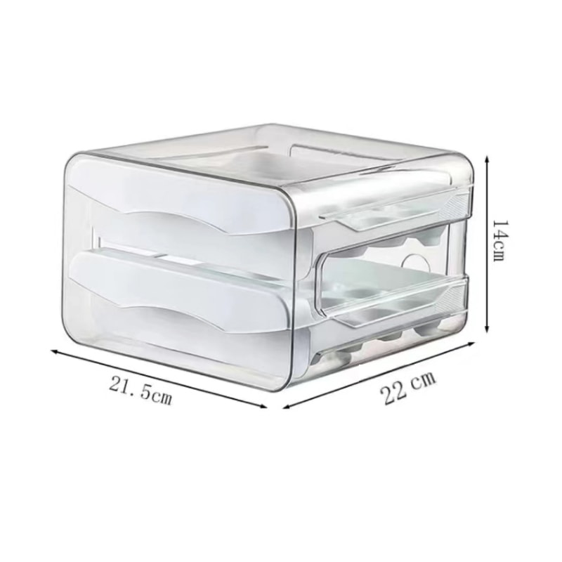 Premium Refrigerator Egg Organizer Large Capacity Egg Storage Box Drawer Rack for Fridge & Kitchen