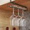 Premium No Drill Under Cabinet Wine Glass Rack Space Saving Stemware Holder Inverted Drain Organiz 5