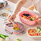 Eco Friendly Wheat Straw Portable Bento Box With Compartments Handle Leakproof Reusable Lunch Cont 2