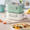 Eco Friendly Wheat Straw Portable Bento Box With Compartments Handle Leakproof Reusable Lunch Cont 4