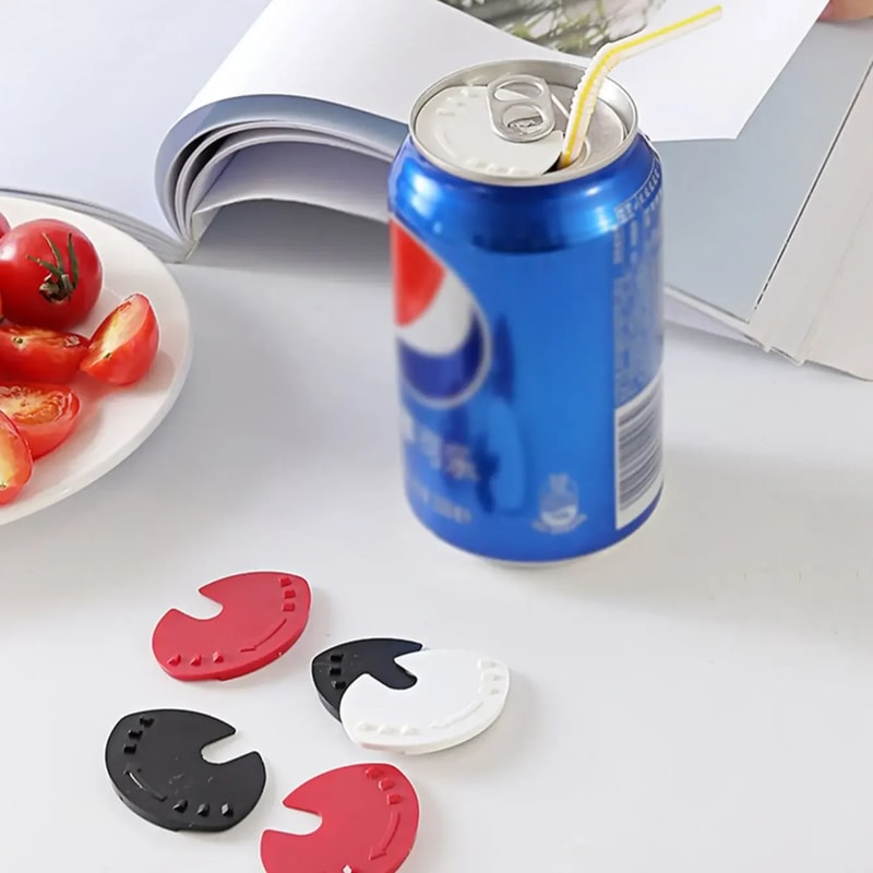 Premium Reusable Beverage Can Caps Set of Resealable Soda Can Protectors with Spill Proof Seal