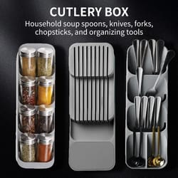 premium kitchen drawer organizer cutlery & knife holder insert tray for forks spoons knives and tableware kitchen d