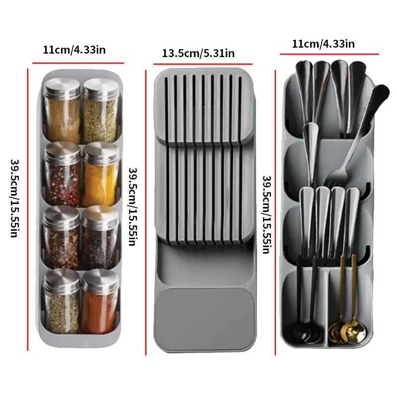 Premium Kitchen Drawer Organizer Cutlery Knife Holder Insert Tray For Forks Spoons Knives And Tabl 5