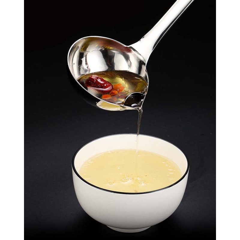 Premium Stainless Steel Oil Skimmer Spoon & Fat Separator Ladle for Clear Soup and Healthy Cooking