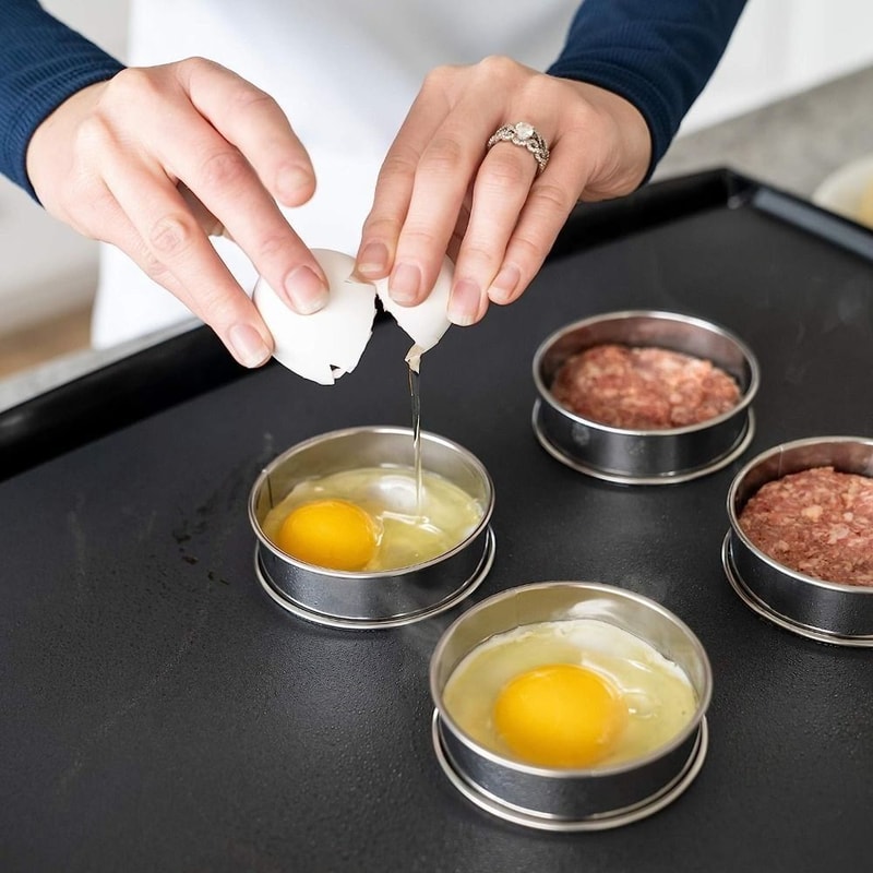 Premium Stainless Steel Baking Rings Egg Cooking Molds 2