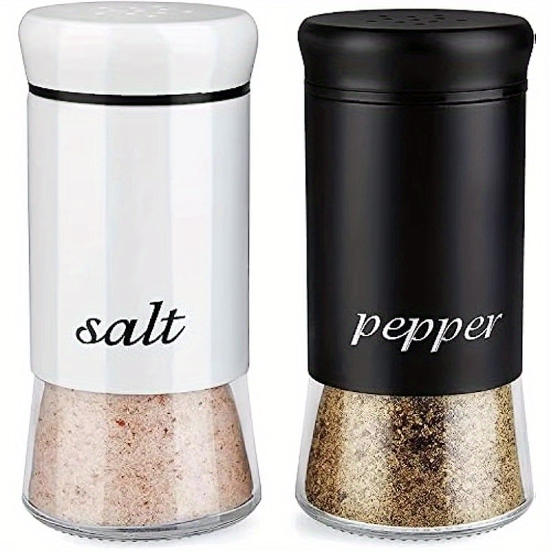 Farmhouse Salt Pepper Shaker Set Modern Kitchen Spice Shaker Set Condiment Storage Containers 0