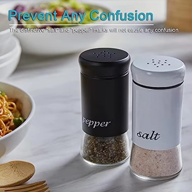 Farmhouse Salt Pepper Shaker Set Modern Kitchen Spice Shaker Set Condiment Storage Containers 3