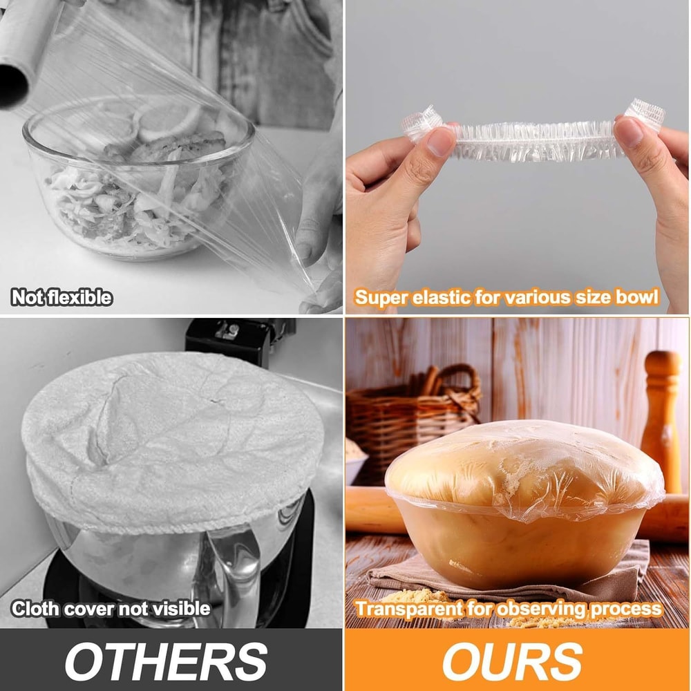 Reusable Elastic Bread Proofing Bowl Covers Stretchable Food Storage & Sourdough Dough Lid