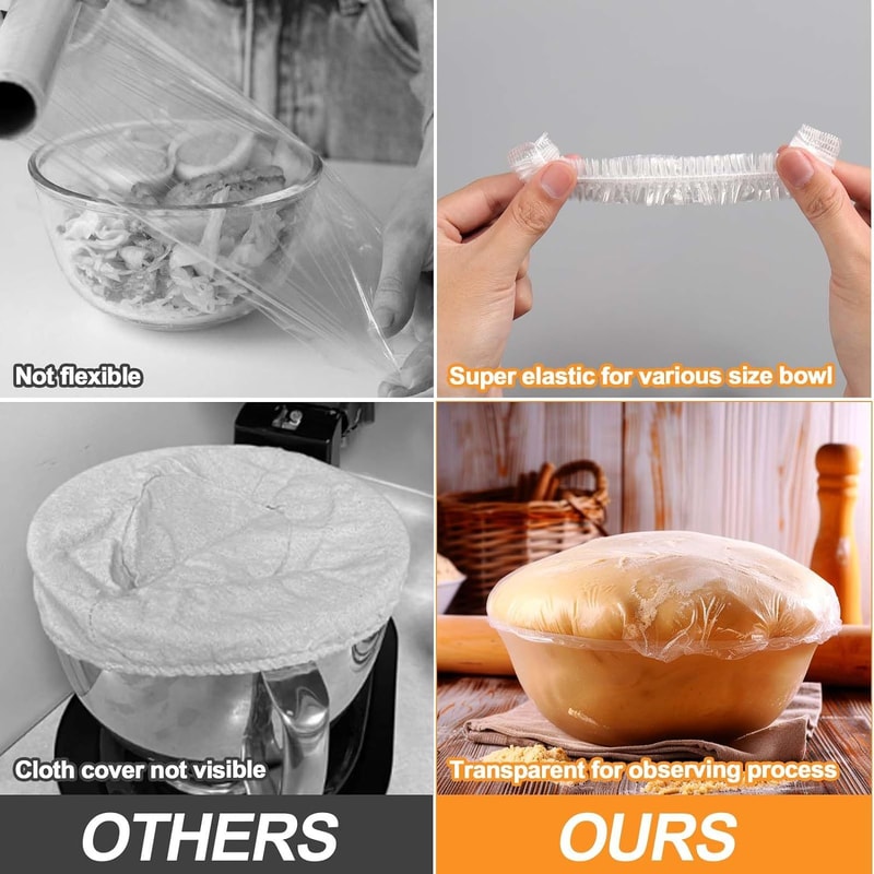 Reusable Elastic Bread Proofing Bowl Covers Stretchable Food Storage & Sourdough Dough Lid