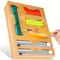 Bamboo Kitchen Wrap & Bag Organizer with Cutter Multi Slot Drawer & Wall Storage