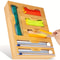 Bamboo Kitchen Wrap & Bag Organizer with Cutter Multi Slot Drawer & Wall Storage