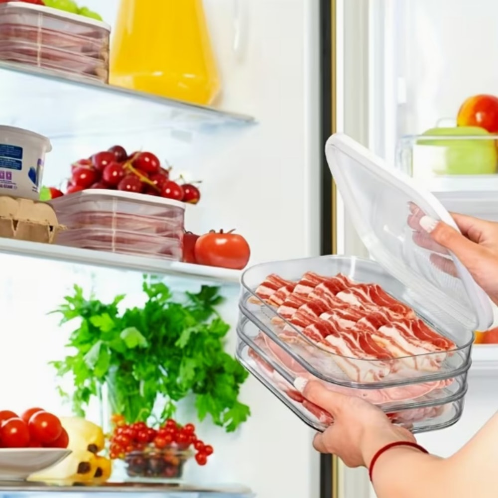 Premium Stackable Fridge Meat Meal Prep Storage Box Airtight Food Keeper 1