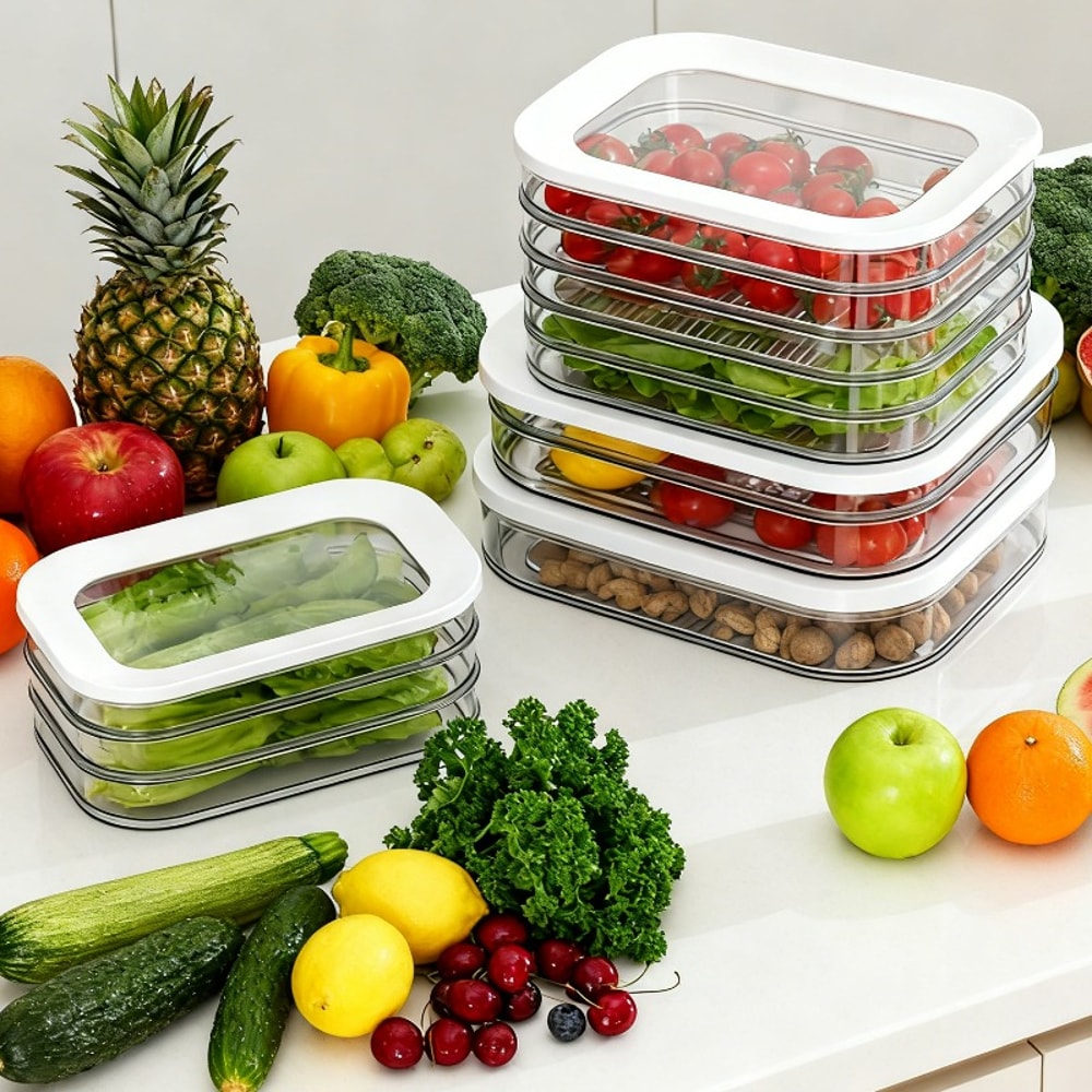 Premium Stackable Fridge Meat Meal Prep Storage Box Airtight Food Keeper 2