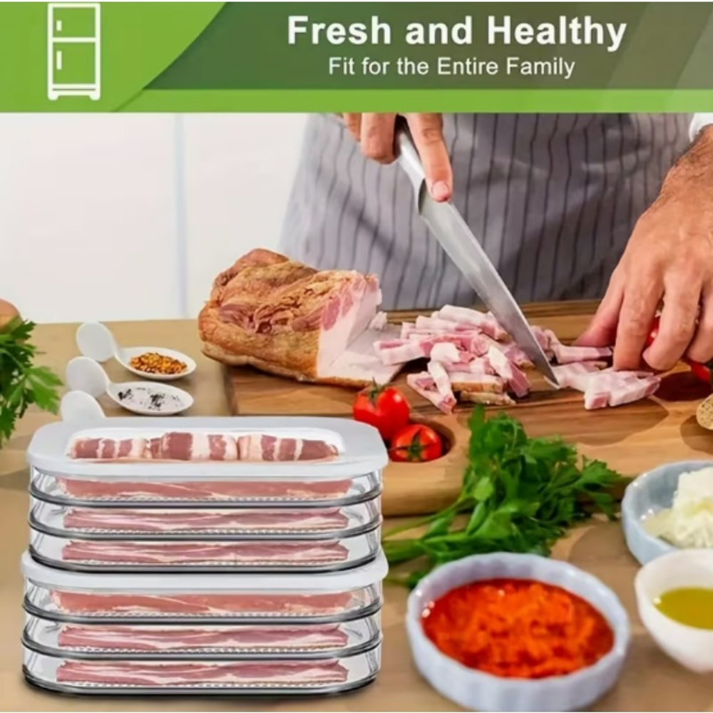 Premium Stackable Fridge Meat Meal Prep Storage Box Airtight Food Keeper 3
