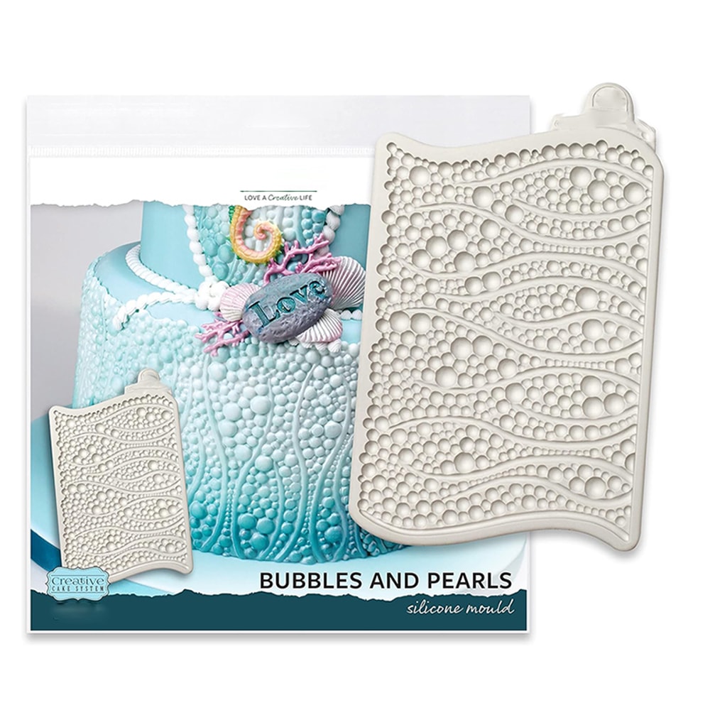 Ocean Wave Bubbles & Pearls Cake Silicone Mold for Fondant & Sugarcraft
