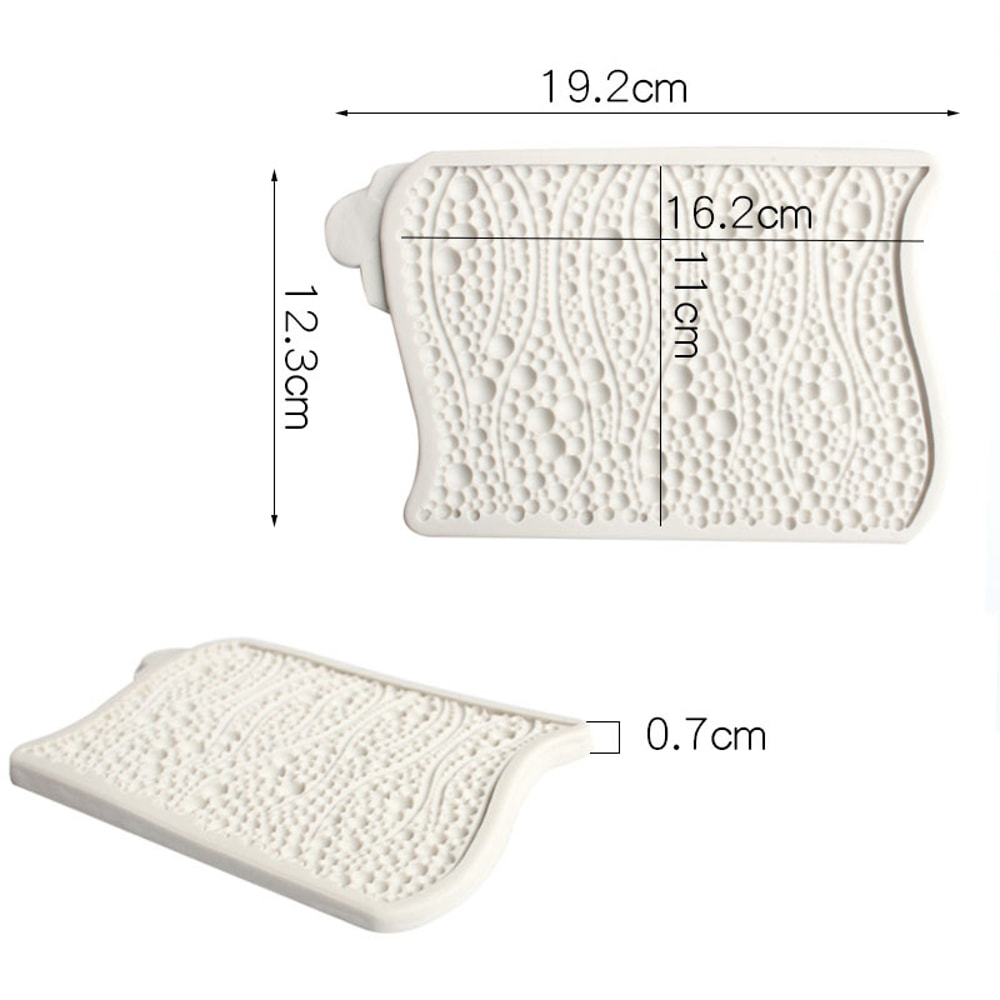 Ocean Wave Bubbles & Pearls Cake Silicone Mold for Fondant & Sugarcraft