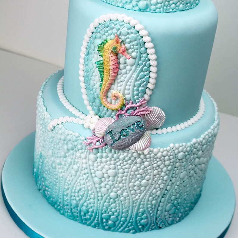 Ocean Wave Bubbles & Pearls Cake Silicone Mold for Fondant & Sugarcraft