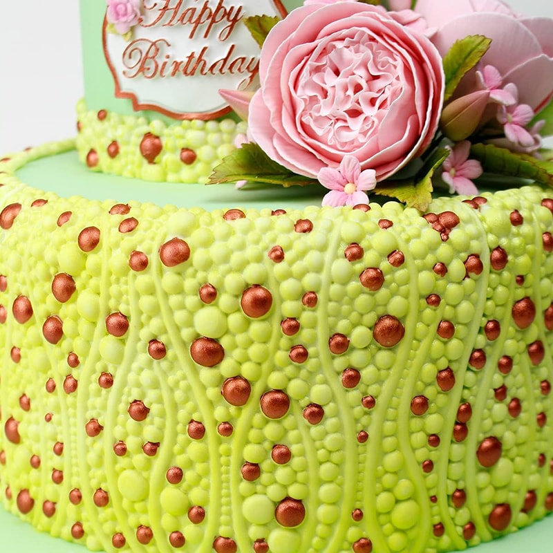 Ocean Wave Bubbles & Pearls Cake Silicone Mold for Fondant & Sugarcraft
