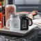 Classic Black & White Glass Salt and Pepper Shaker Set Vintage Tabletop Seasoning Duo