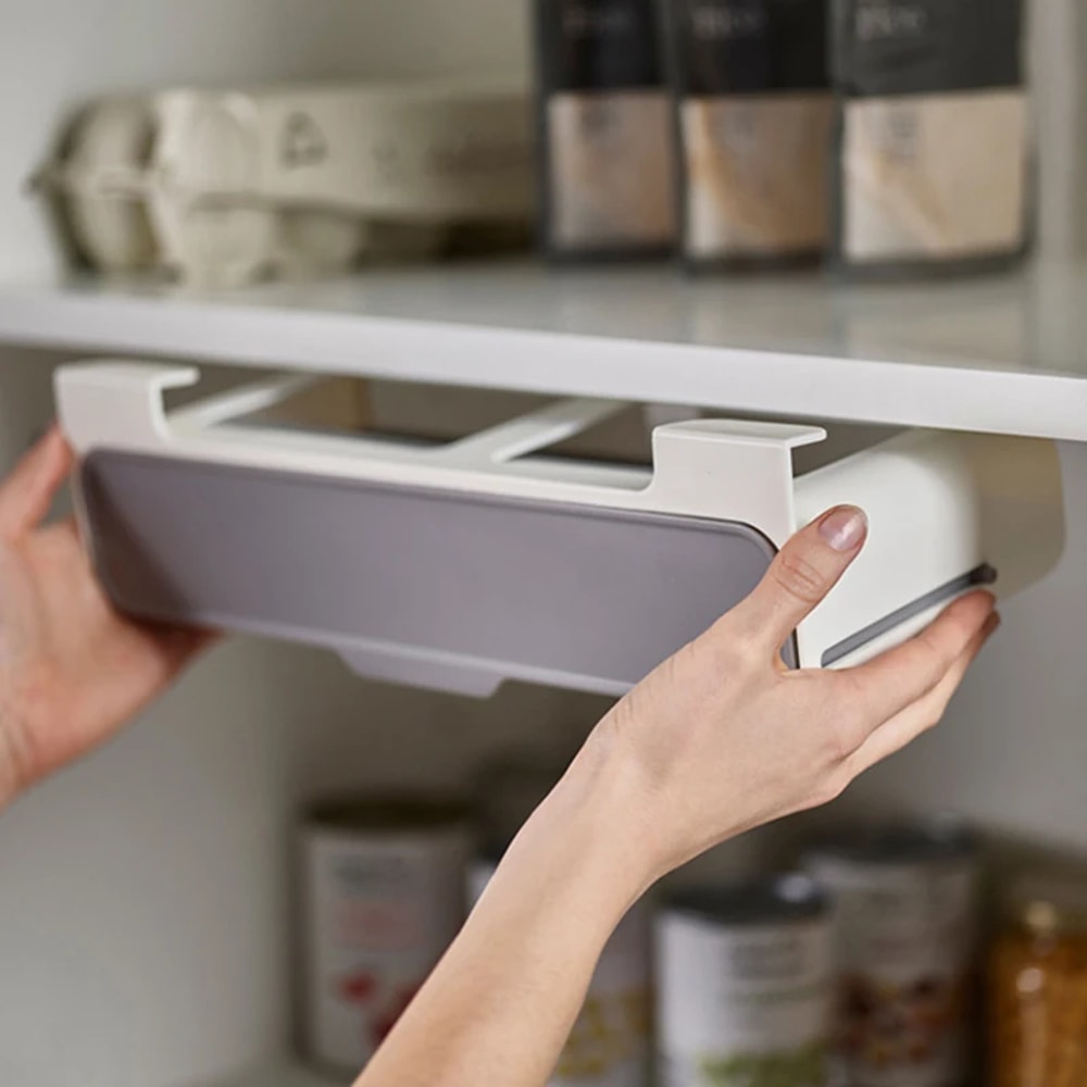Under Shelf Seasoning Bottle Storage Wall Mounted Spice Organizer Kitchen Rack 2
